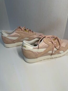 Reebok Pink Suede & Leather Low-Top Sneakers
